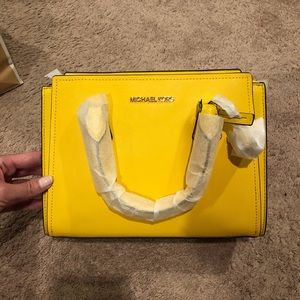 New with tag yellow Michael Kors bag